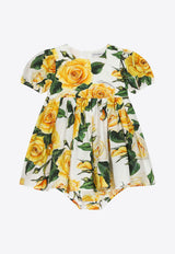 Dolce & Gabbana Kids Baby Girls Rose Print Dress L23DP2 HS5QR HA3VO Multicolor