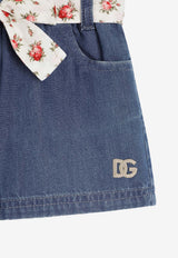 Dolce & Gabbana Kids Baby Girls Chambray Shorts with Belt Denim L23Q32 LDD73 S9000