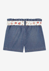 Dolce & Gabbana Kids Baby Girls Chambray Shorts with Belt Denim L23Q32 LDD73 S9000