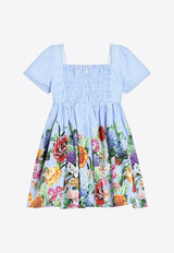 Dolce & Gabbana Kids Baby Girls Floral Print Striped Dress Multicolor L24DG6 FI5K7 HH5KU