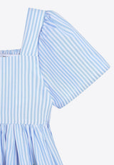 Dolce & Gabbana Kids Baby Girls Floral Print Striped Dress Multicolor L24DG6 FI5K7 HH5KU