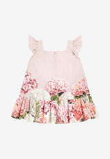 Dolce & Gabbana Kids Baby Girls Hydrangea Print Striped Dress Multicolor L24DN6 FI5NR HA5XG