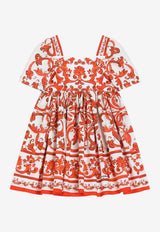 Dolce & Gabbana Kids Baby Girls Majolica Print Dress with Bloomers Multicolor L24DT9 G7P4N IO5DQ