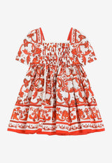 Dolce & Gabbana Kids Baby Girls Majolica Print Dress with Bloomers Multicolor L24DT9 G7P4N IO5DQ