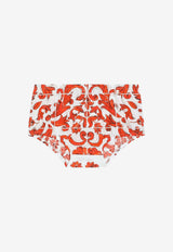 Dolce & Gabbana Kids Baby Girls Majolica Print Skirt with Bloomers Multicolor L24I49 G7P4N IO5DQ