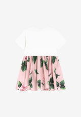 Dolce & Gabbana Kids Baby Girls Rose Print Poplin Dress Pink L2JD9R G7O0S S9000