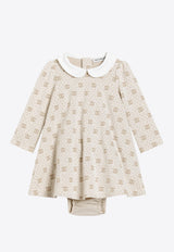 Dolce & Gabbana Kids Baby Girls Polka Dot Jacquard Knit Dress Beige L2JD9S FJ7EA S9000