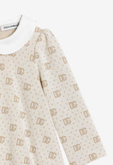 Dolce & Gabbana Kids Baby Girls Polka Dot Jacquard Knit Dress Beige L2JD9S FJ7EA S9000