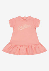 Dolce & Gabbana Kids Baby Girls Logo Print Dress Pink L2JDAV G7PQR F0079