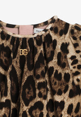 Dolce & Gabbana Kids Baby Girls Leopard Print Interlock Dress Brown L2JDB5 FSGQX HY13M