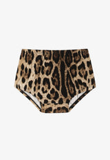 Dolce & Gabbana Kids Baby Girls Leopard Print Interlock Dress Brown L2JDB5 FSGQX HY13M