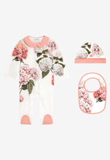 Dolce & Gabbana Kids Baby Girls Hydrangea Print Gift Set - Set of 3 Multicolor L2JO2Y II7JU HF5XG