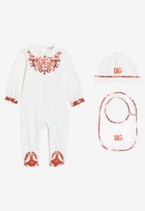 Dolce & Gabbana Kids Baby Girls Majolica Print Onesie Gift Set - Set of 3 White L2JO5E G7P4T W0111