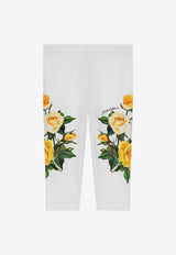 Dolce & Gabbana Kids Baby Girls Rose Print Leggings L2JP5B G7G9R HA3VO White