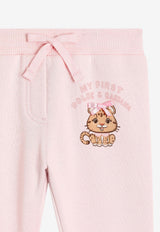 Dolce & Gabbana Kids Baby Girls Leopard with Bow Track Pants Pink L2JPC9 G7PNM F0662