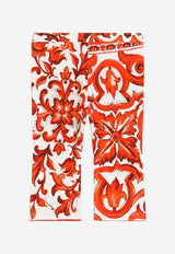 Dolce & Gabbana Kids Baby Girls Majolica Print Interlock Leggings Multicolor L2JPI9 G7P4I IO3TN