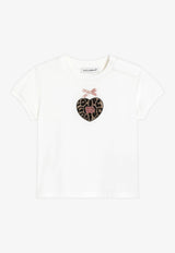 Dolce & Gabbana Kids Baby Girls Leopard Heart Patch T-shirt White L2JTJT G7PSI W0111