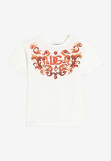 Dolce & Gabbana Kids Baby Girls Majolica Print T-shirt White L2JTKT G7P4U W0111