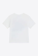 Dolce & Gabbana Kids Baby Girls Floral Print DG Logo T-shirt White L2JTPA G7O2A W0111