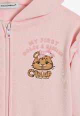 Dolce & Gabbana Kids Baby Girls Leopard with Bow Zip-Up Hoodie Pink L2JWCK G7PNM F0662