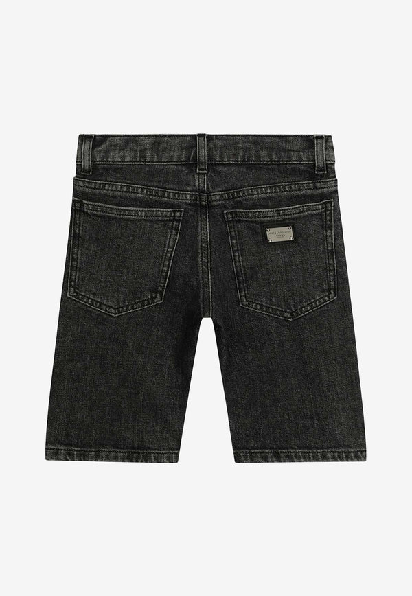 Dolce & Gabbana Kids Boys Denim Shorts L42Q37 LDC28 N0000 Black