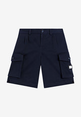 Dolce & Gabbana Kids Boys Logo Tag Cargo Shorts Blue L43Q70 FUFL3 B3681