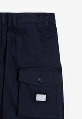 Dolce & Gabbana Kids Boys Logo Tag Cargo Shorts Blue L43Q70 FUFL3 B3681