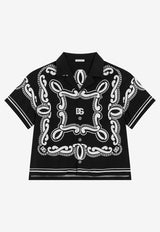 Dolce & Gabbana Kids Boys Bandanna Print Shirt Black L43S81 FP8F7 HN9RA