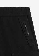 Dolce & Gabbana Kids Boys Logo Label Bermuda Shorts Black L44Q08 FUFJH N0000