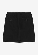 Dolce & Gabbana Kids Boys Logo Label Bermuda Shorts Black L44Q08 FUFJH N0000