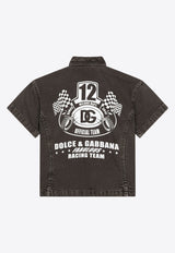 Dolce & Gabbana Kids Boys Logo Print Shirt L44S00 LY075 S9000 Black
