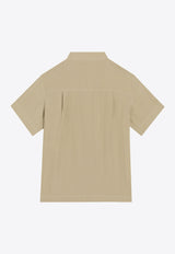 Dolce & Gabbana Kids Boys Logo Embroidered Short-Sleeved Shirt Beige L44S38 G7O9A M9444