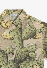 Dolce & Gabbana Kids Boys Cactus Print Shirt Multicolor L44S72 HS5UD HA5XN