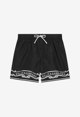 Dolce & Gabbana Kids Boys Bandanna Print Swim Shorts Black L4J818 ON04M HN9OA