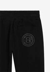 Dolce & Gabbana Kids Boys DG Logo Fleece Track Pants Black L4JPIG G7OSS N0000