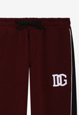 Dolce & Gabbana Kids Boys DG Logo Track Pants Burgundy L4JPJB G7PUT S9000