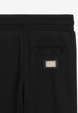 Dolce & Gabbana Kids Boys Logo Plaque Track Pants Black L4JPT0 G7P1V N0000