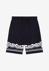 Dolce & Gabbana Kids Boys Bandana Print Track Shorts Blue L4JQU7 G7O0B B0665