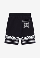 Dolce & Gabbana Kids Boys Bandana Print Track Shorts Blue L4JQU7 G7O0B B0665