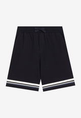 Dolce & Gabbana Kids Boys DG Logo Print Track Shorts Blue L4JQU7 G7O9E B0665