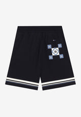 Dolce & Gabbana Kids Boys DG Logo Print Track Shorts Blue L4JQU7 G7O9E B0665