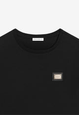 Dolce & Gabbana Kids Boys Logo Plaque T-shirt Black L4JT7T G7P1T N0000