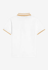 Dolce & Gabbana Kids Boys Logo Embroidered Piqué Polo T-shirt White L4JT8V G7PWS W0800