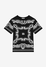 Dolce & Gabbana Kids Boys Bandanna Print Crewneck T-shirt Black L4JTHU II7FY HN9RA