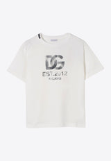 Dolce & Gabbana Kids Boys Watercolor-Effect DG Logo T-shirt White L4JTHV G7O3S W0111