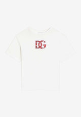 Dolce & Gabbana Kids Boys Embossed DG Logo T-shirt White L4JTHV G7P4Z W0111