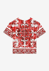 Dolce & Gabbana Kids Boys Majolica Print T-shirt Multicolor L4JTHV II7KX ID5DQ