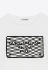 Dolce & Gabbana Kids Boys Mesh Logo-Tag T-shirt White L4JTHV G7O0T W0111