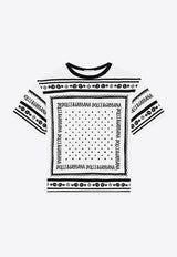 Dolce & Gabbana Kids Boys Bandana Print Jersey T-shirt White L4JTHV II7FZ HA9QB