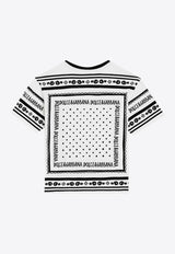 Dolce & Gabbana Kids Boys Bandana Print Jersey T-shirt White L4JTHV II7FZ HA9QB